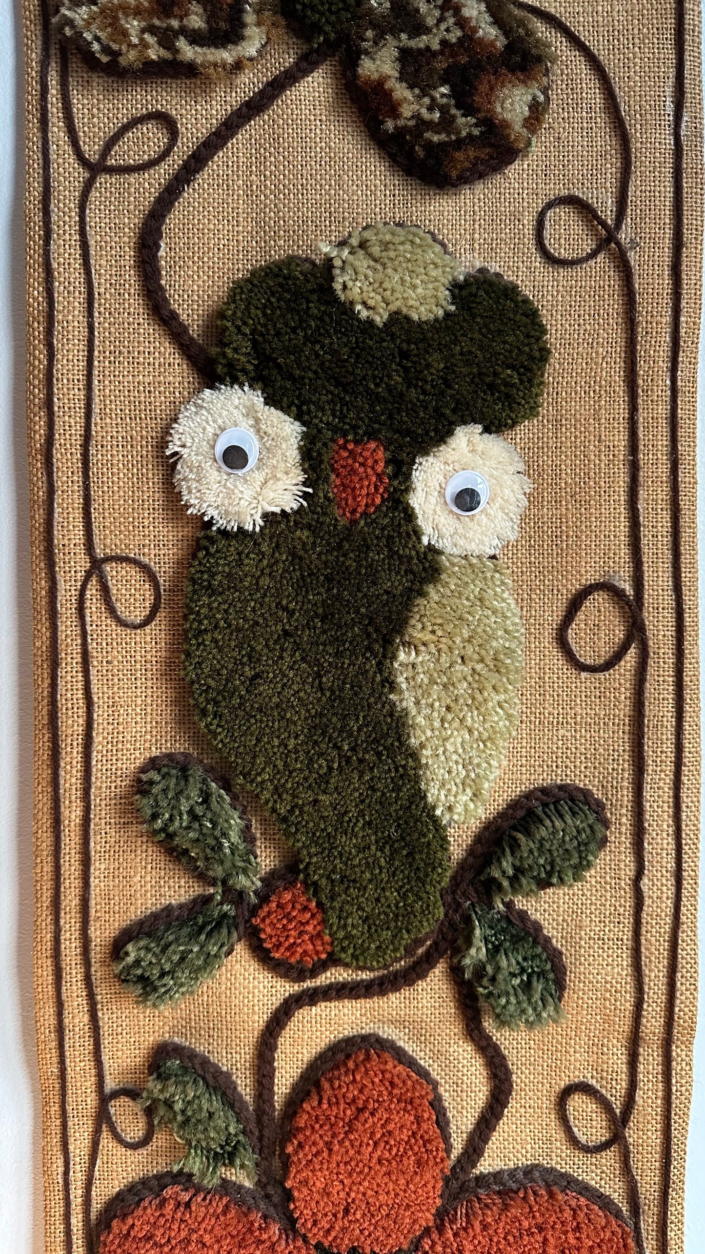 70s Owl, Butterfly, & Flower Latch Hook