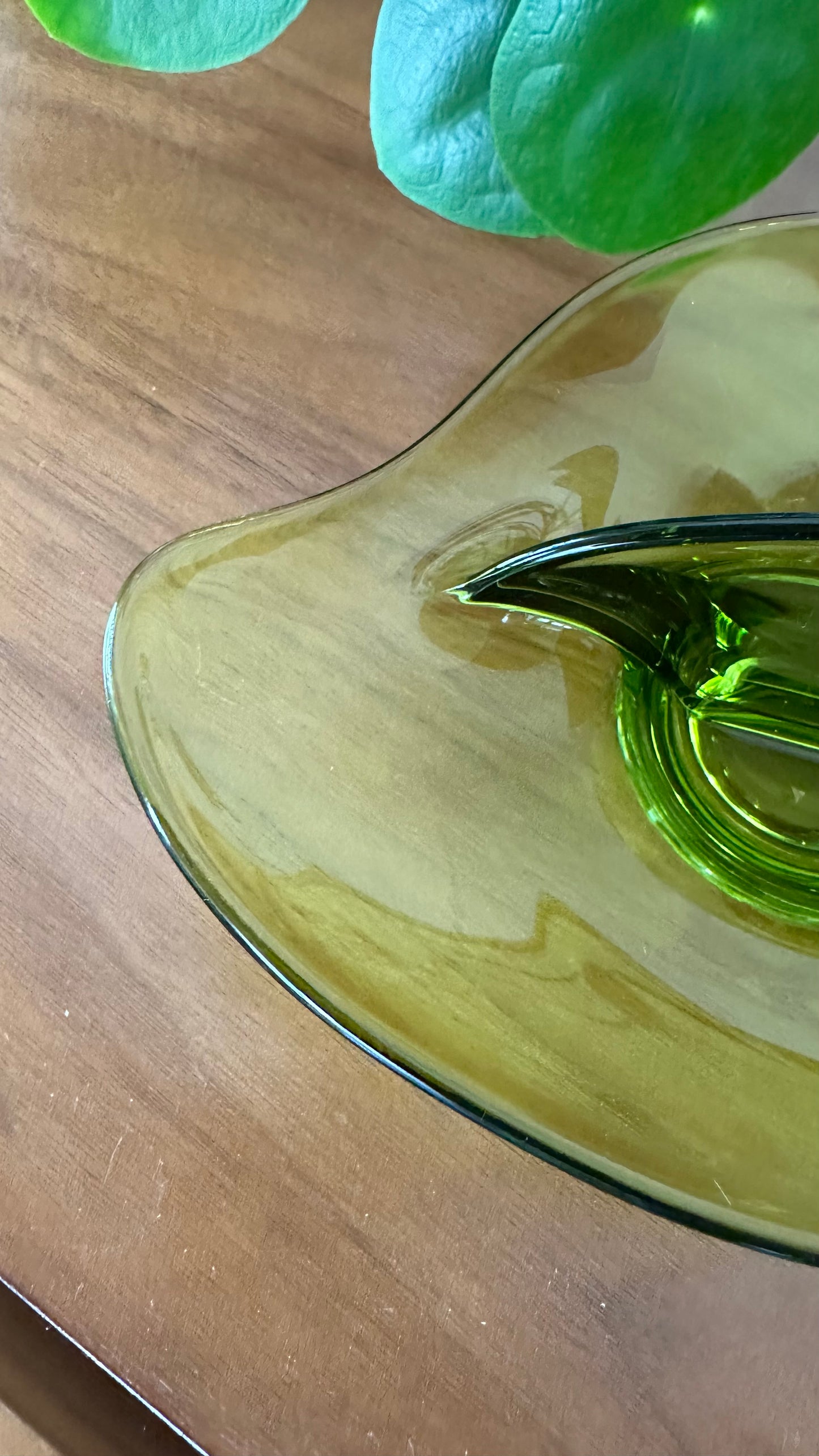 Green Viking Glass Divided Relish Dish