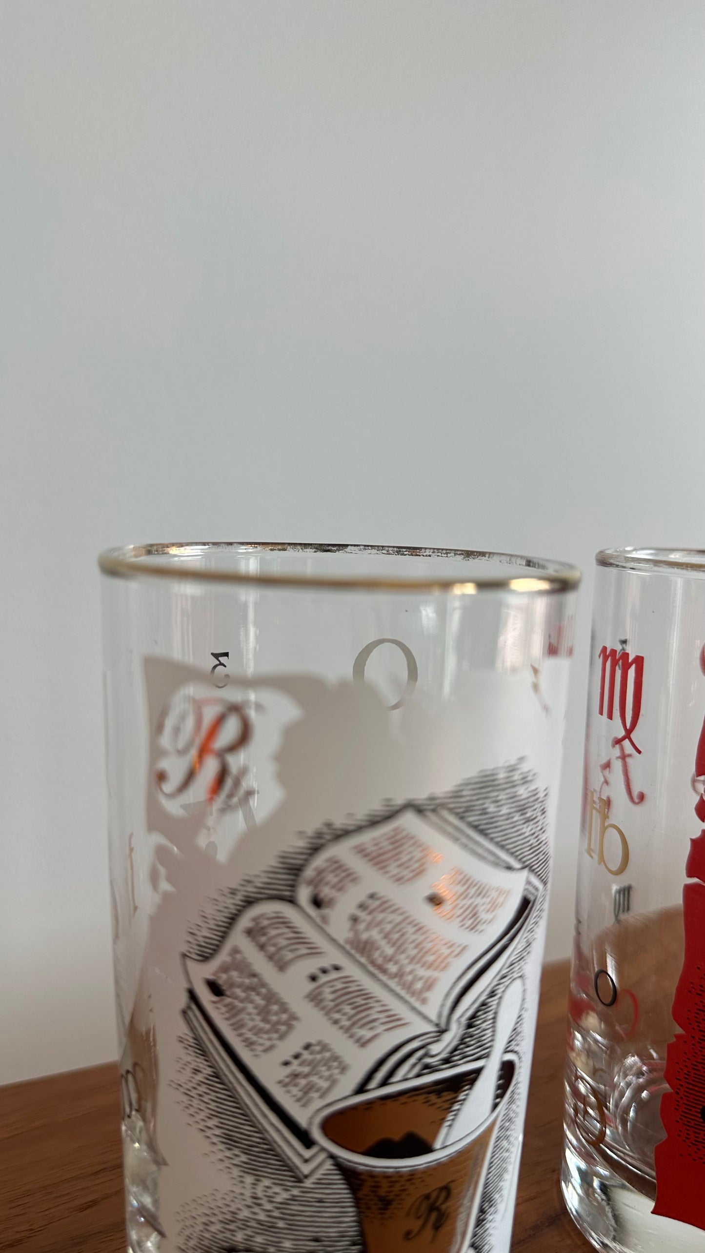 Set of Four Libbey Pharmacist Themed Drinking Glasses