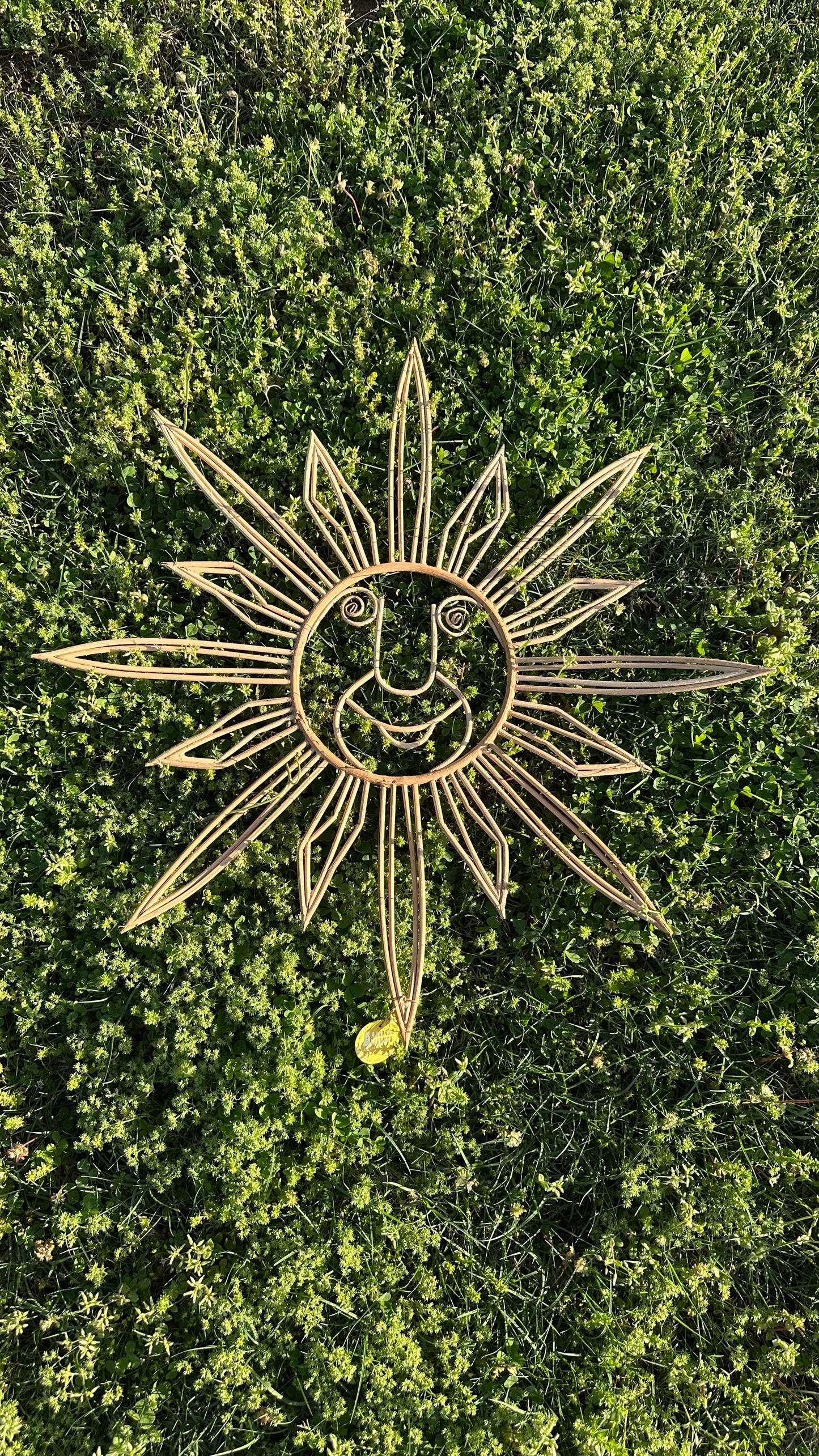 Wicker Sun Face Wall Hanger