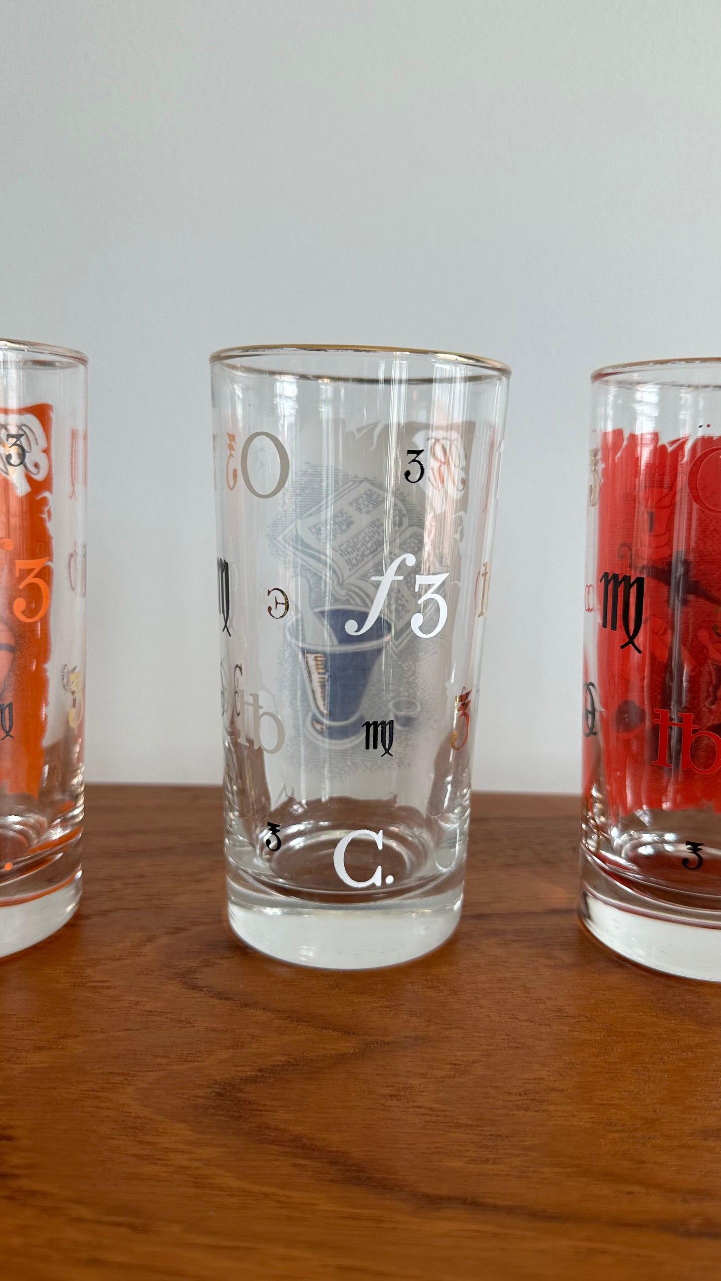 Set of Four Libbey Pharmacist Themed Drinking Glasses