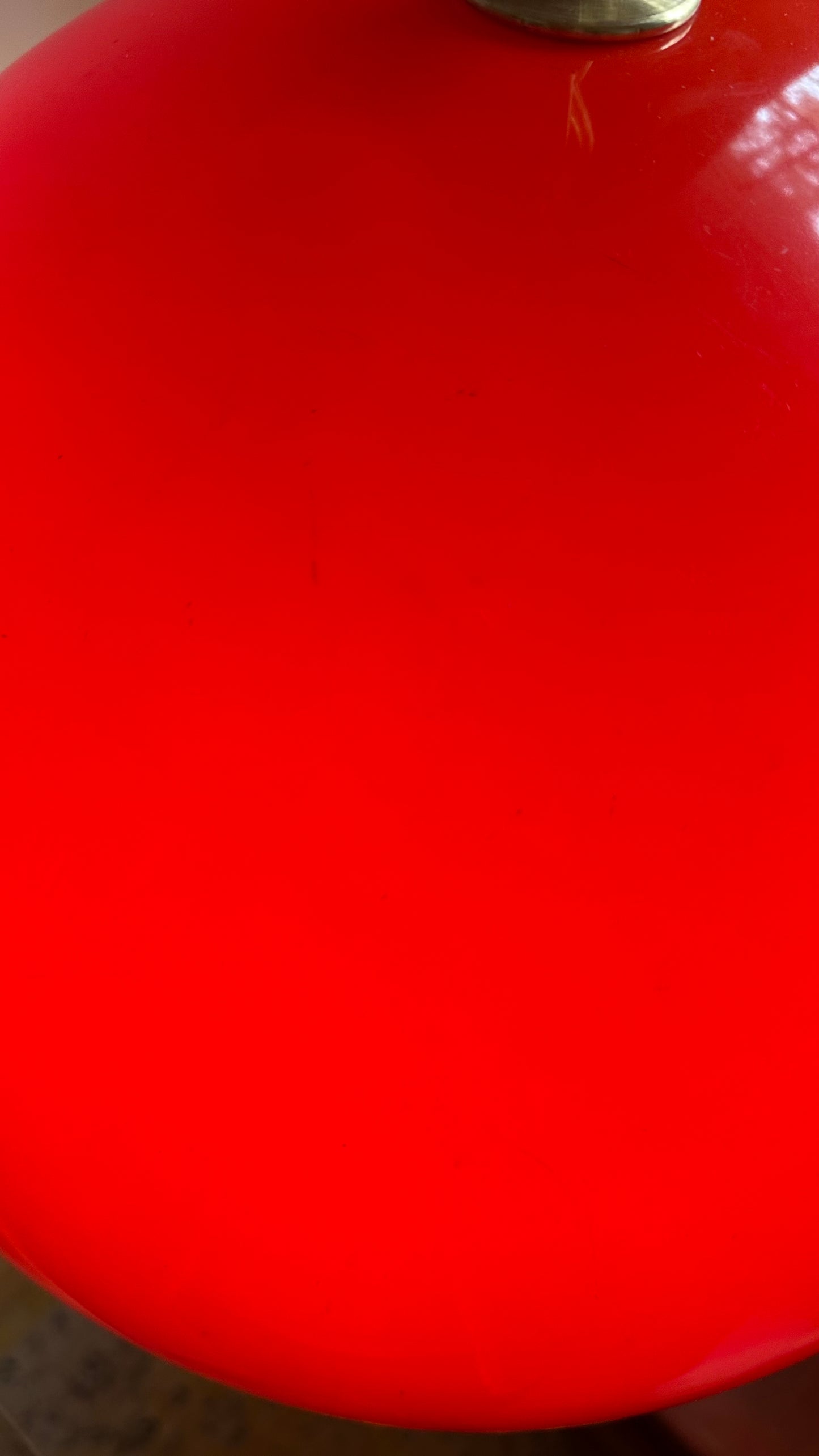 Red Hot Acrylic ‘70s Dome Swag Lamp