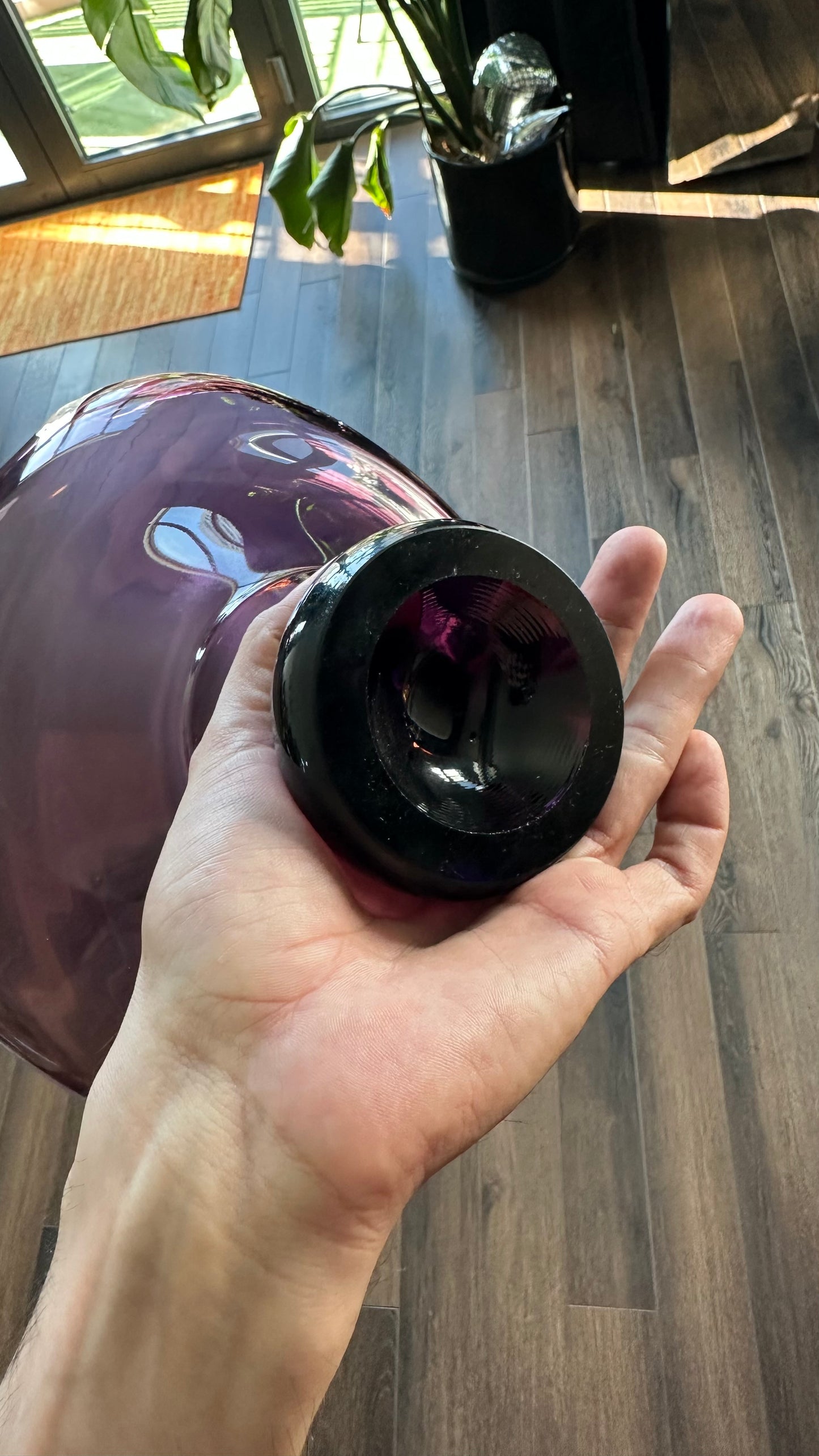 Viking Amethyst Waves Footed Bowl