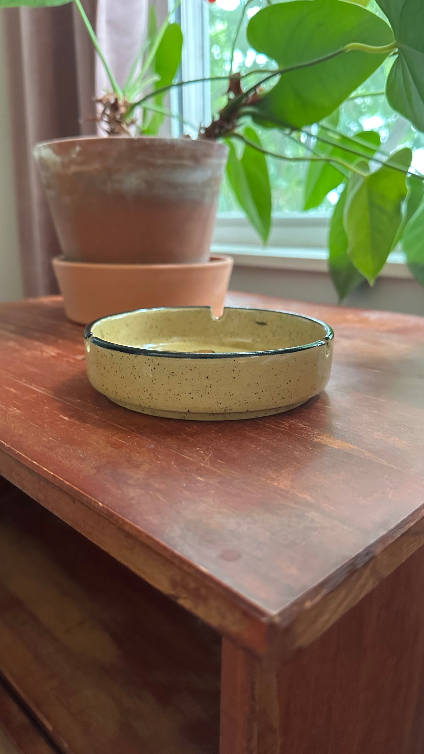 70s Stoneware Tulip Ashtray