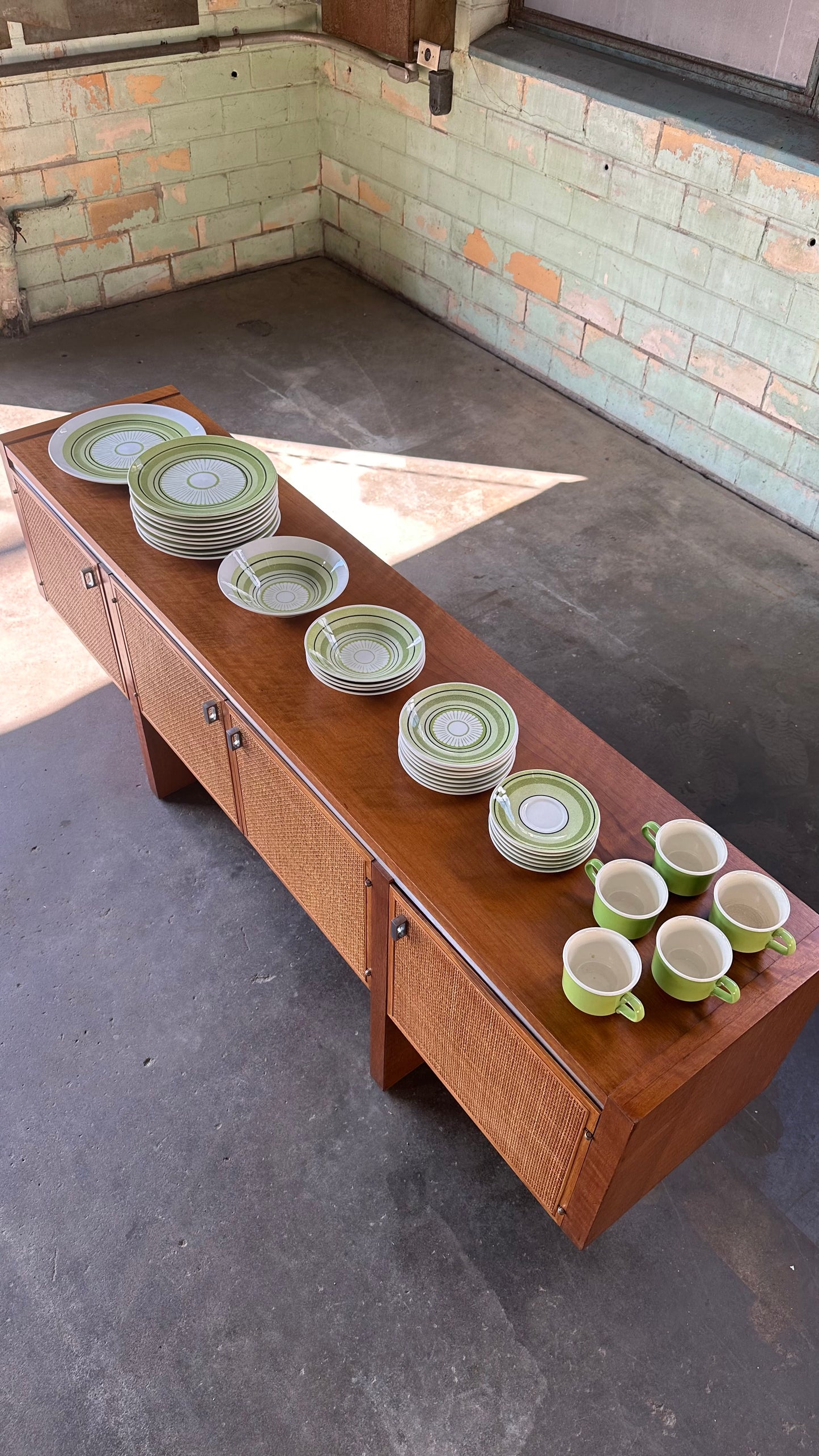 35 piece set of 1970s Taylor Smith Green Span Dishes