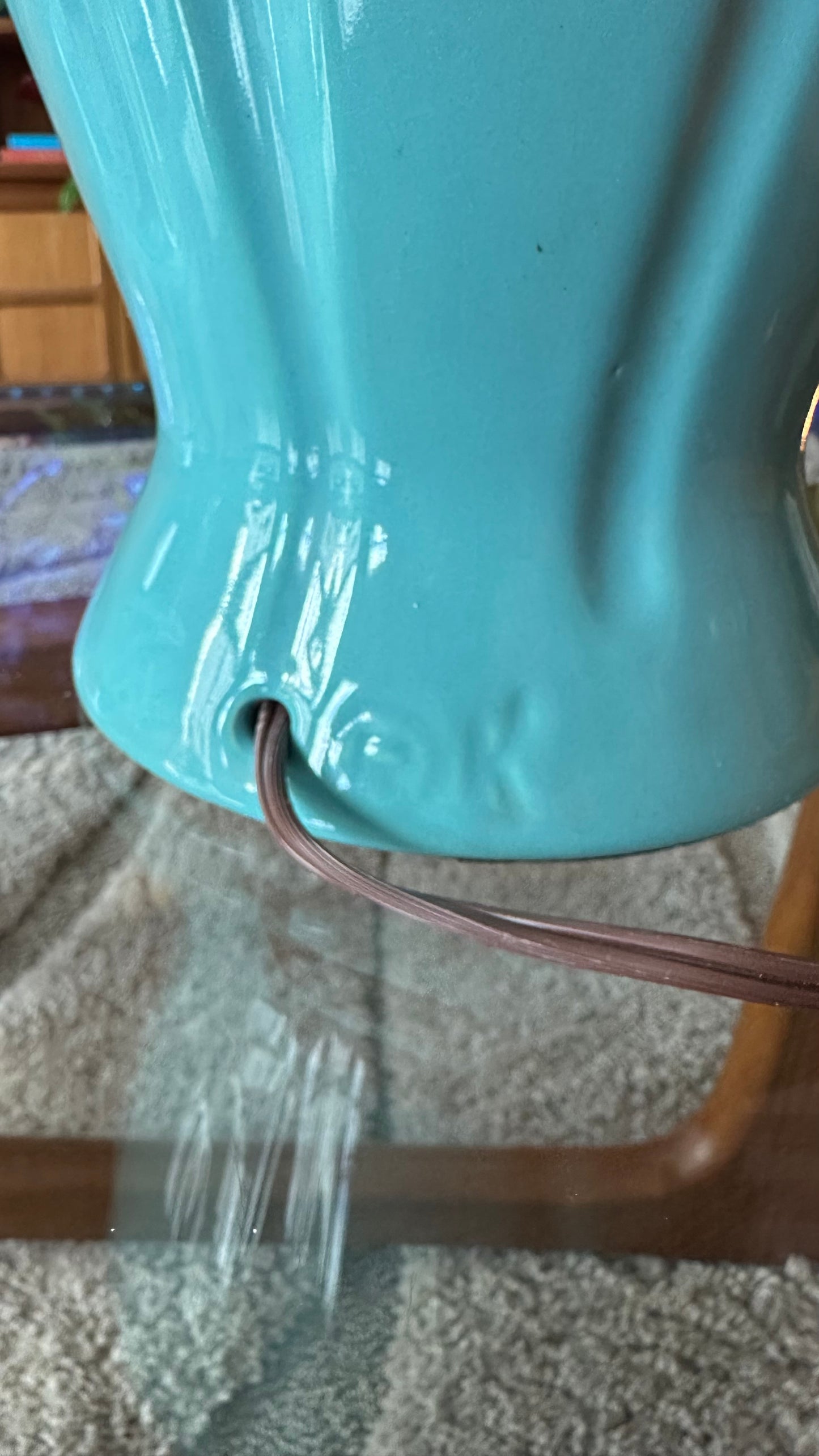 1950s Kron Turquoise Blue Table Lamp