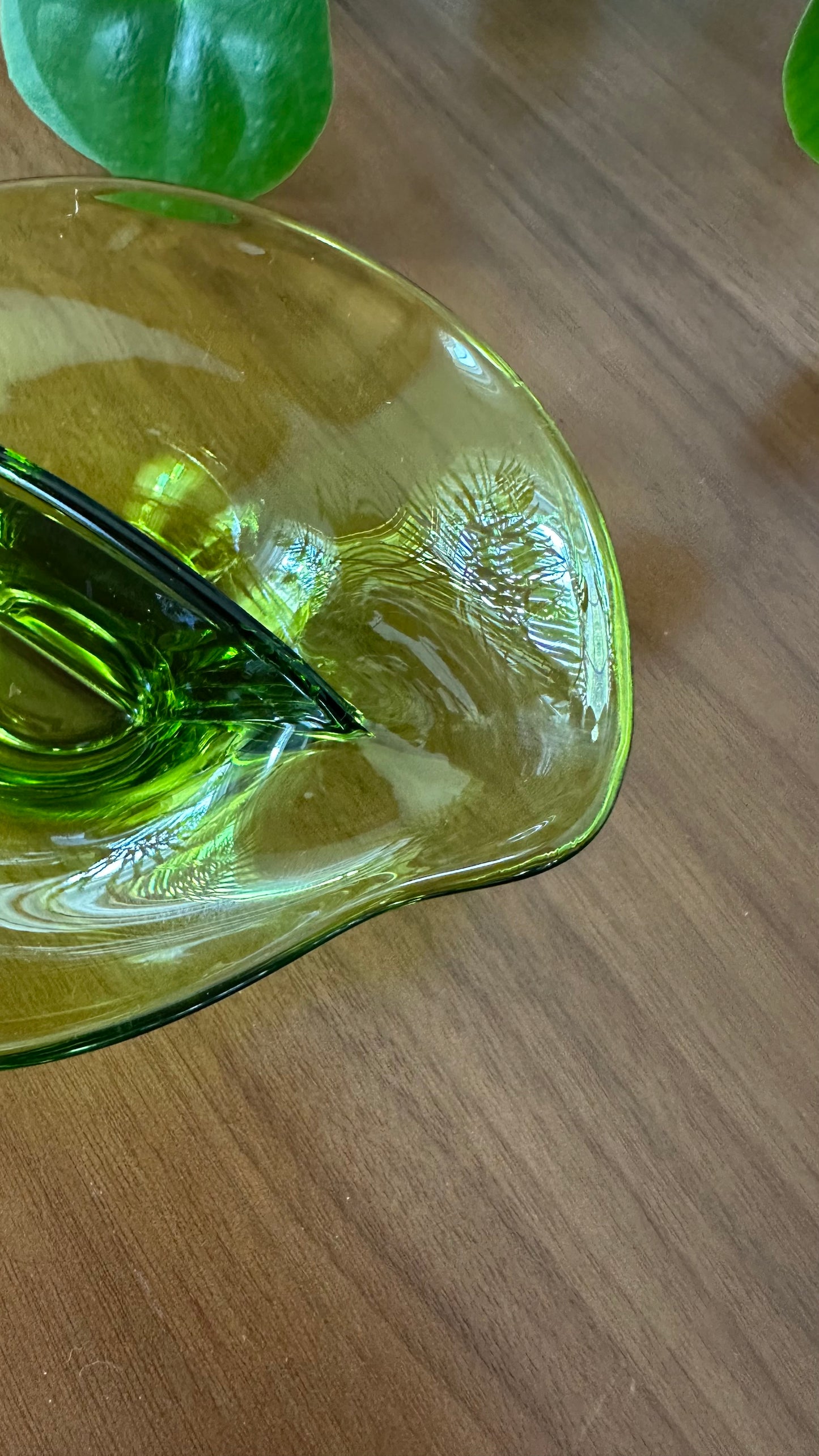 Green Viking Glass Divided Relish Dish