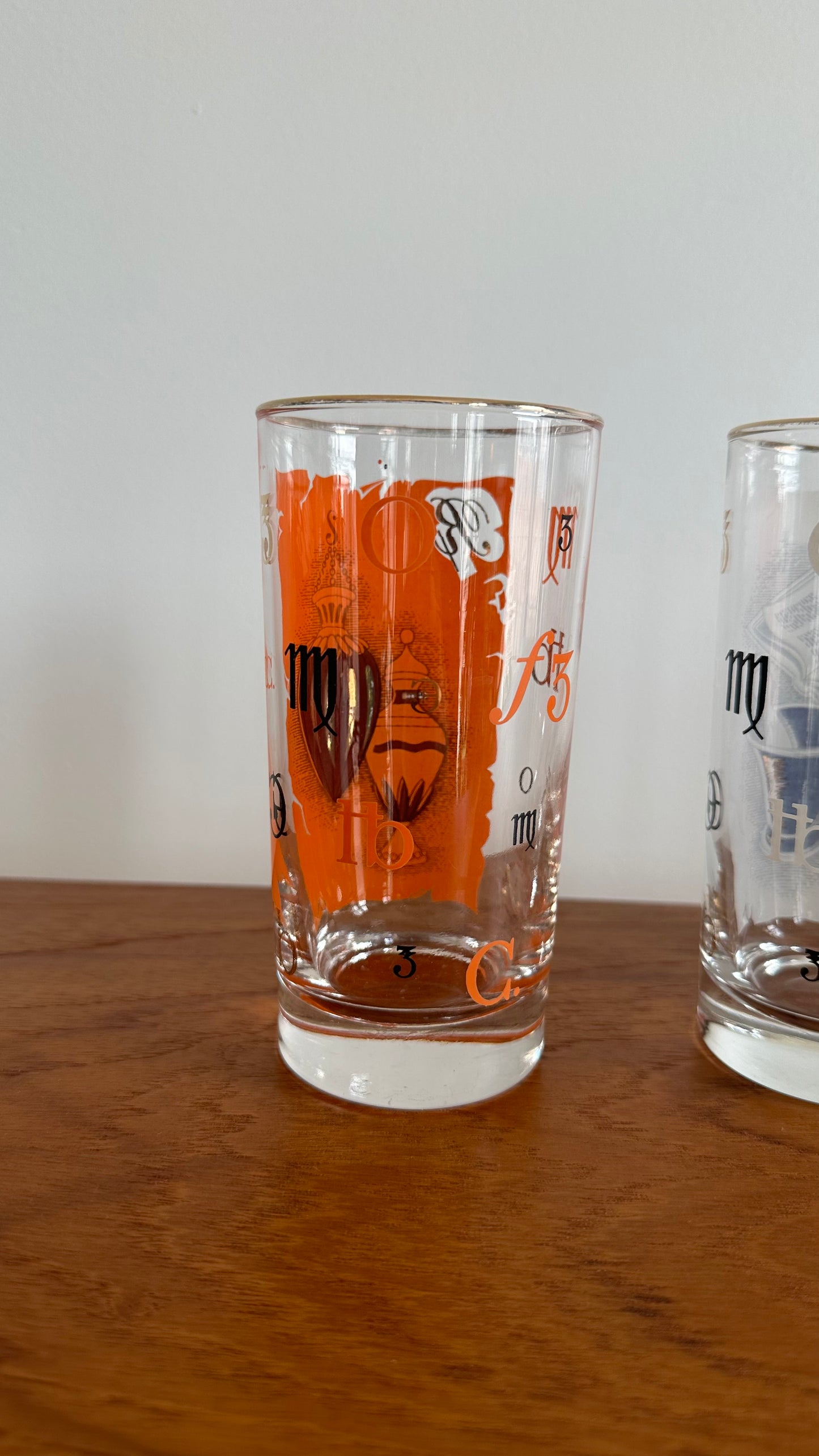 Set of Four Libbey Pharmacist Themed Drinking Glasses