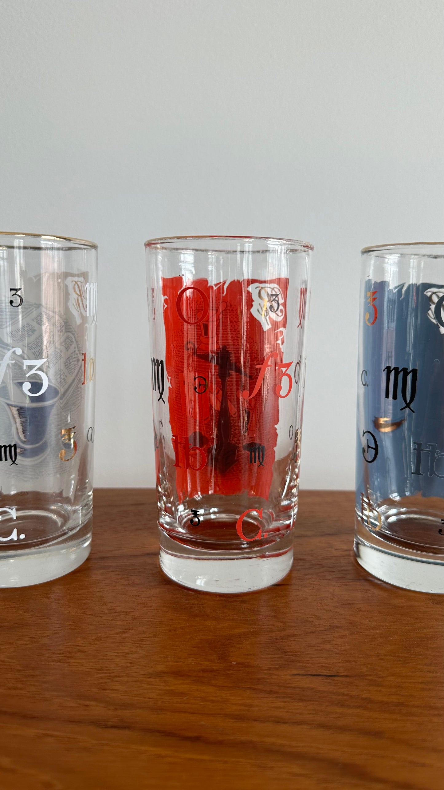 Set of Four Libbey Pharmacist Themed Drinking Glasses