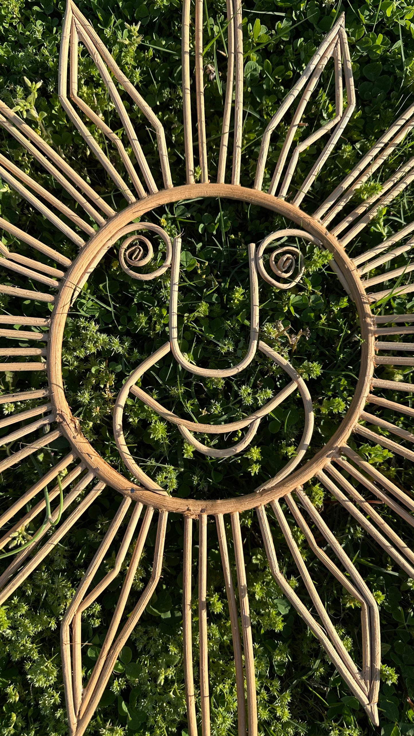 Wicker Sun Face Wall Hanger
