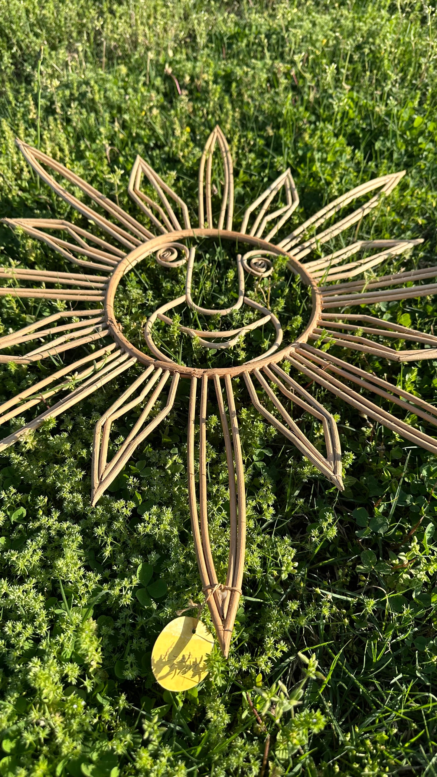 Wicker Sun Face Wall Hanger