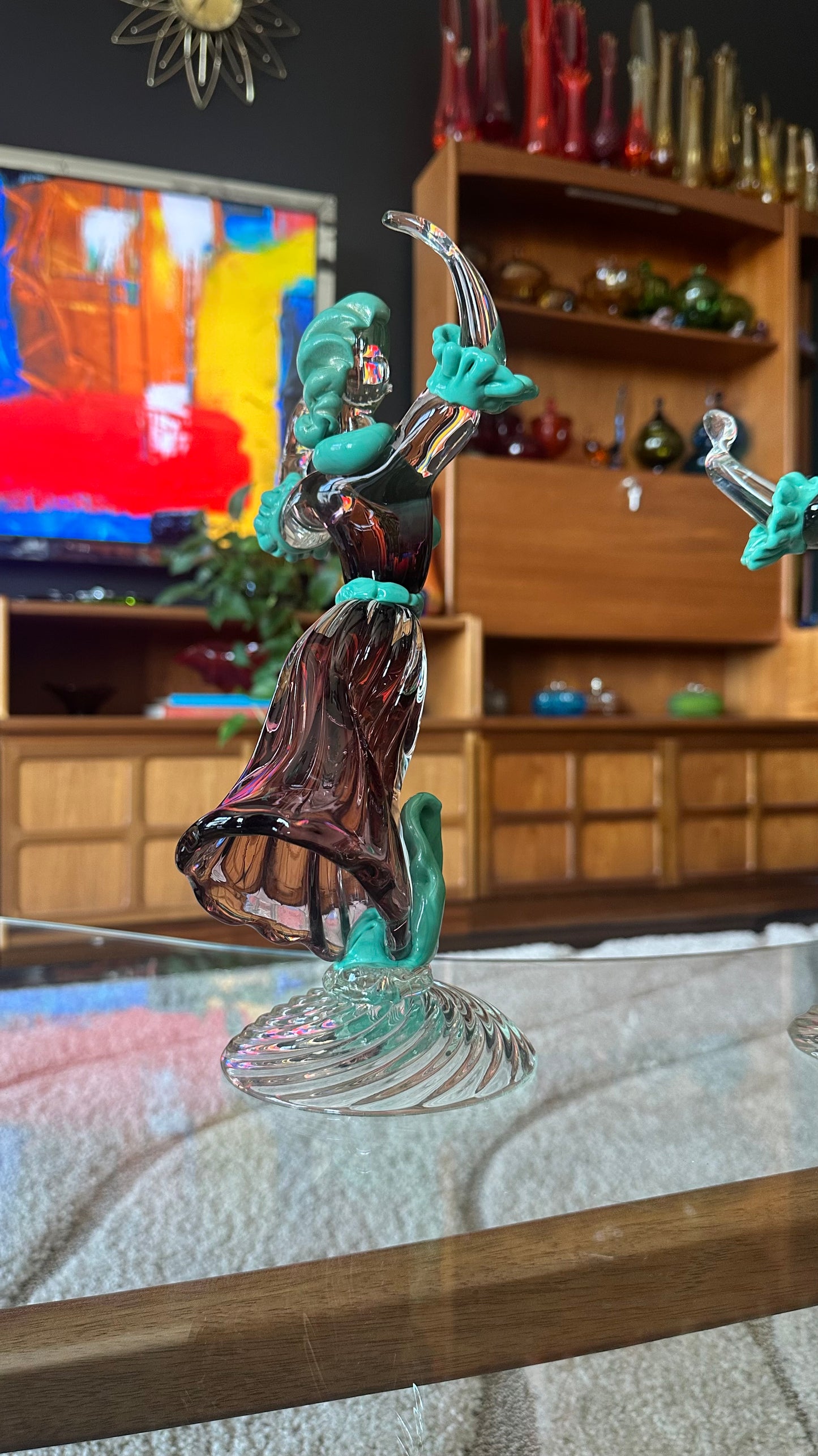 1950s Murano Glass Baroque Dancer Figurines