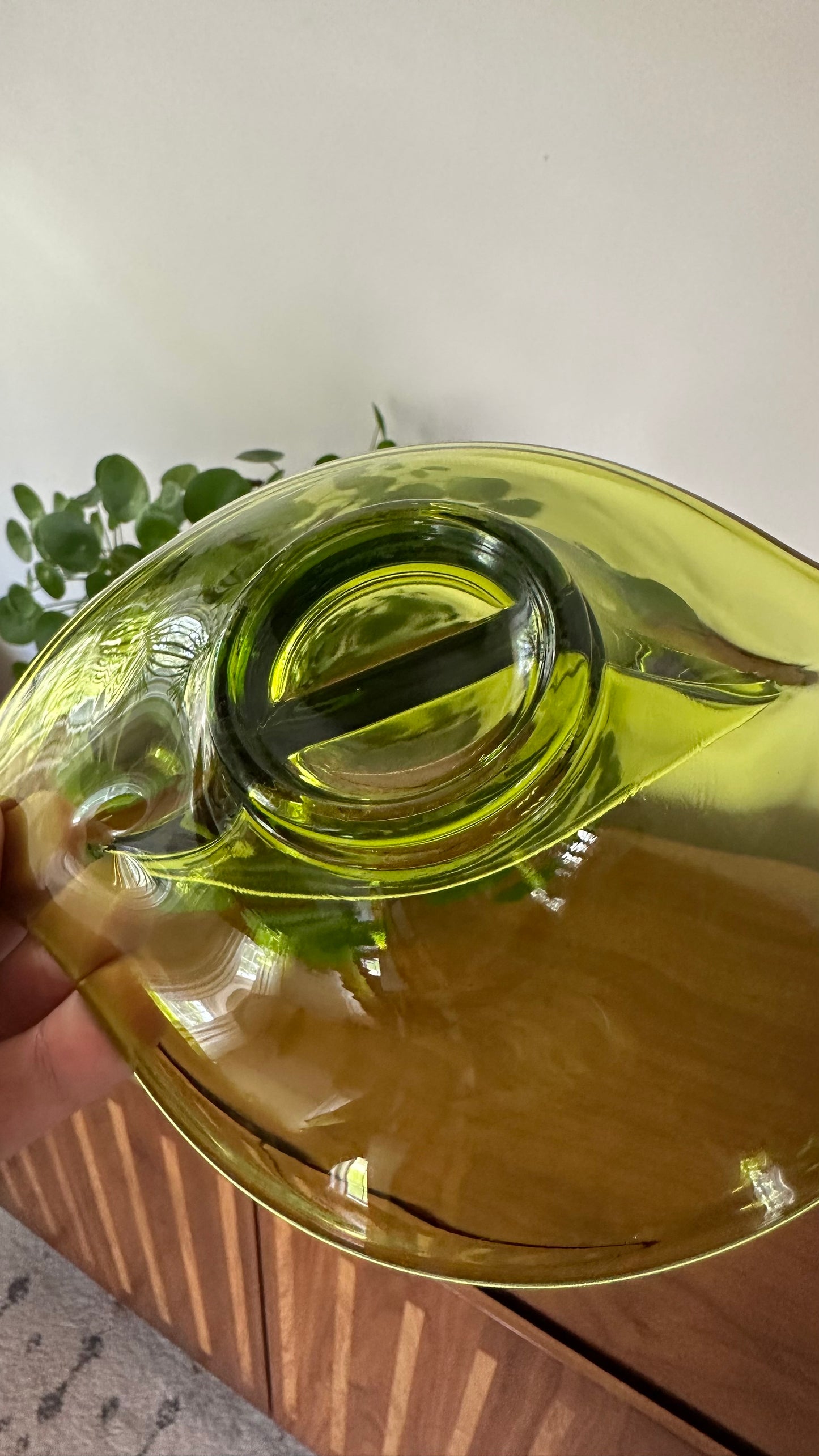 Green Viking Glass Divided Relish Dish