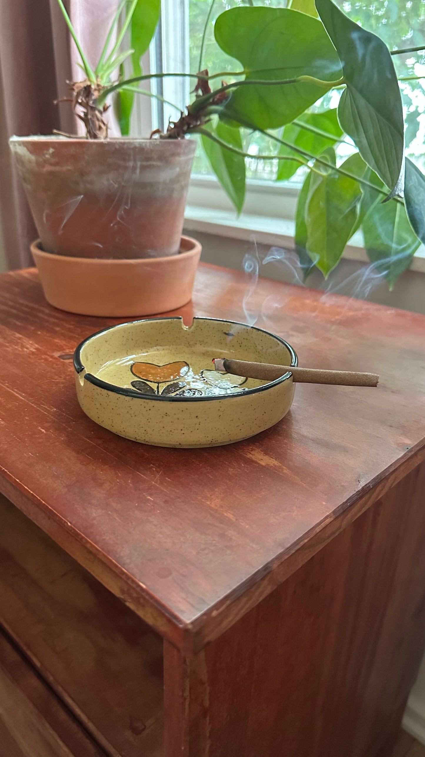 70s Stoneware Tulip Ashtray
