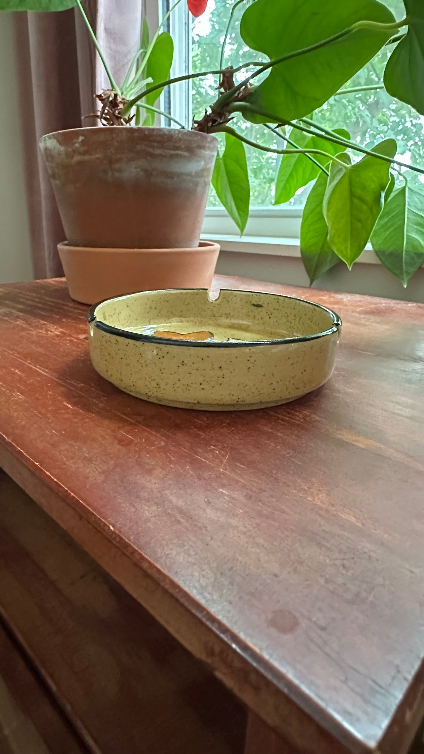70s Stoneware Tulip Ashtray