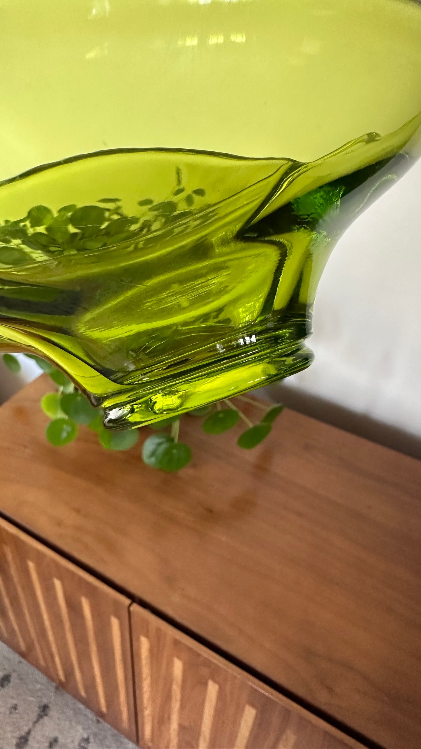 Green Viking Glass Divided Relish Dish