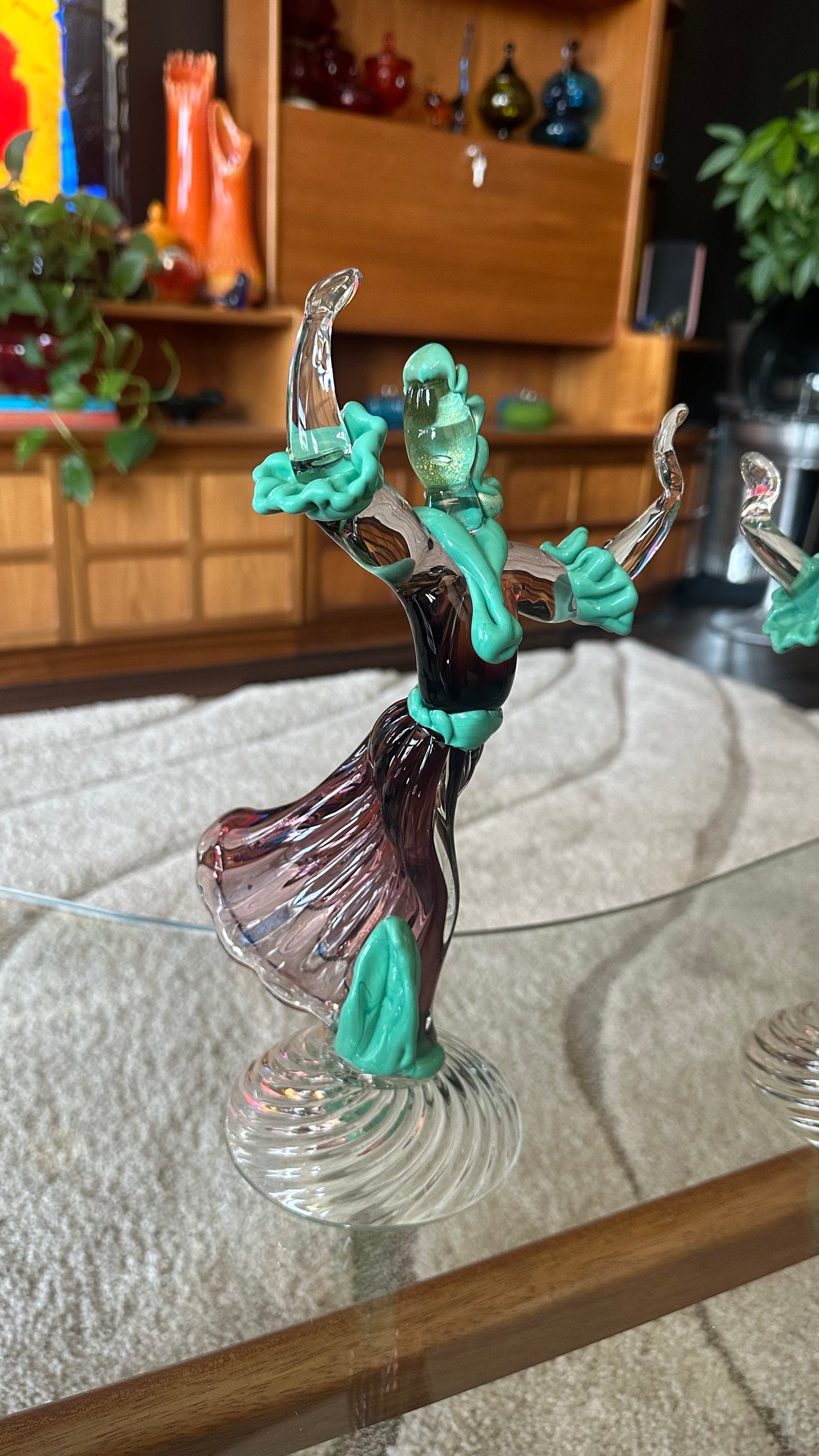 1950s Murano Glass Baroque Dancer Figurines