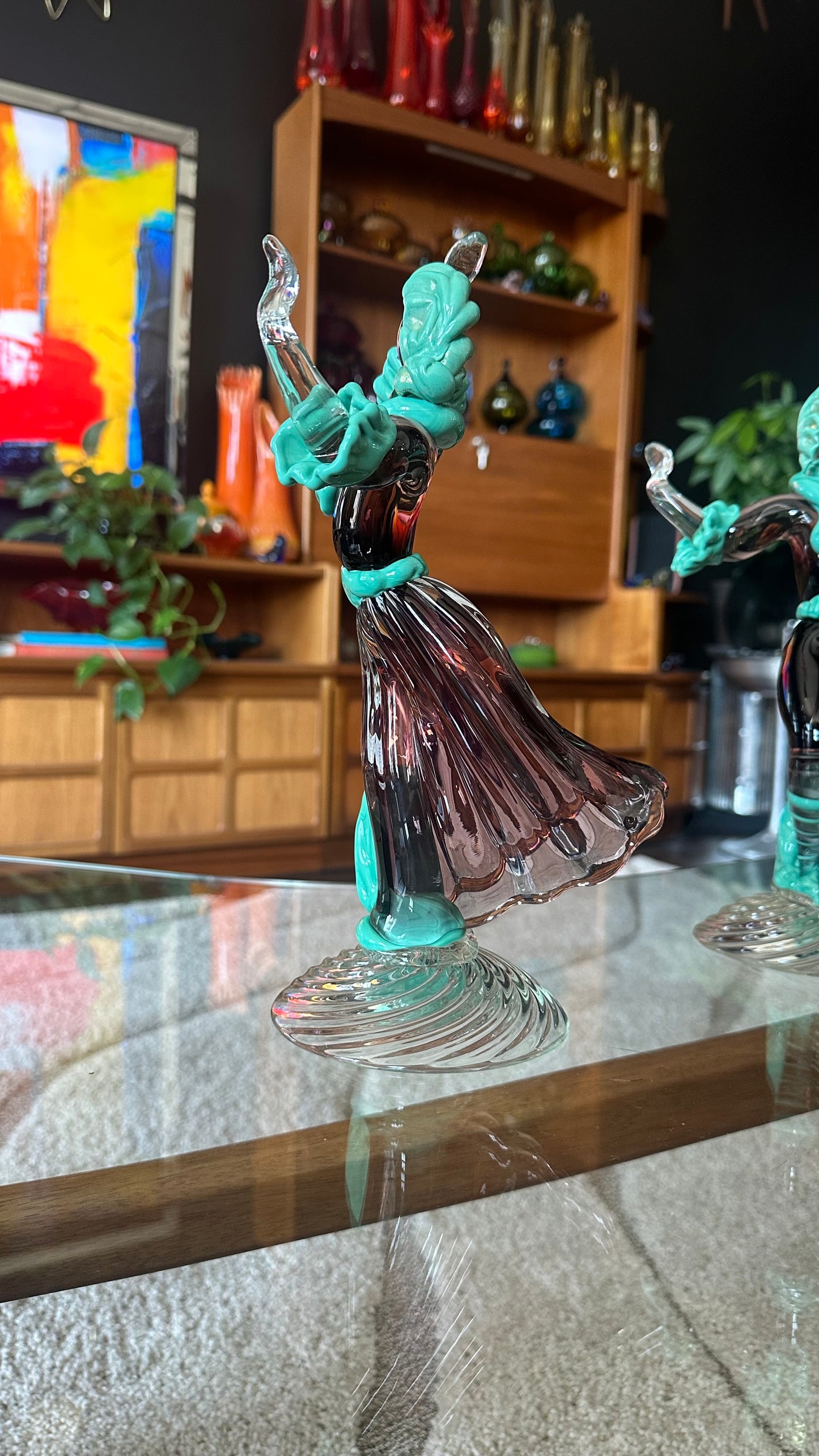 1950s Murano Glass Baroque Dancer Figurines