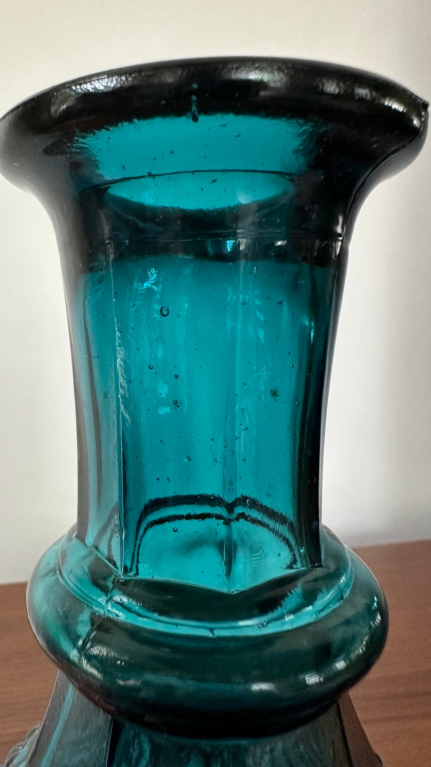 Teal Blue Glass Whiskey Decanter
