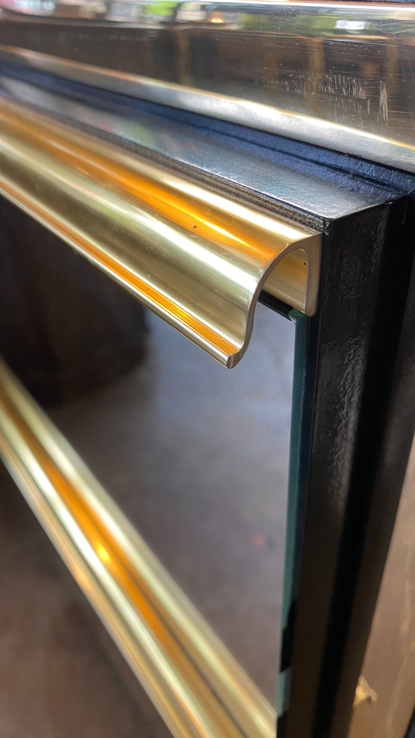 Vintage Bassett Glam Mirrored Front Night Stand