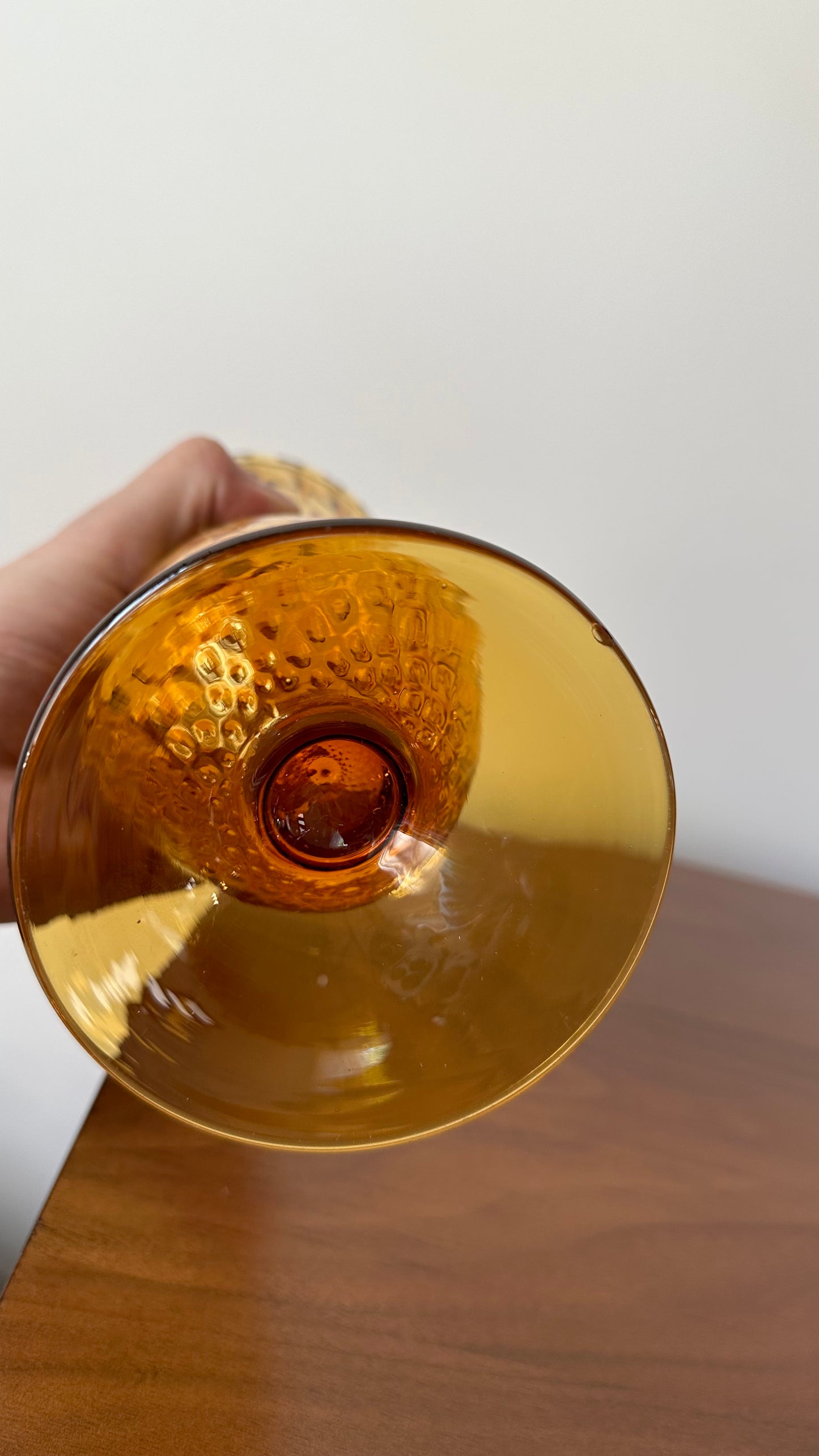 Vintage Amber Empoli Glass Apothecary Jar
