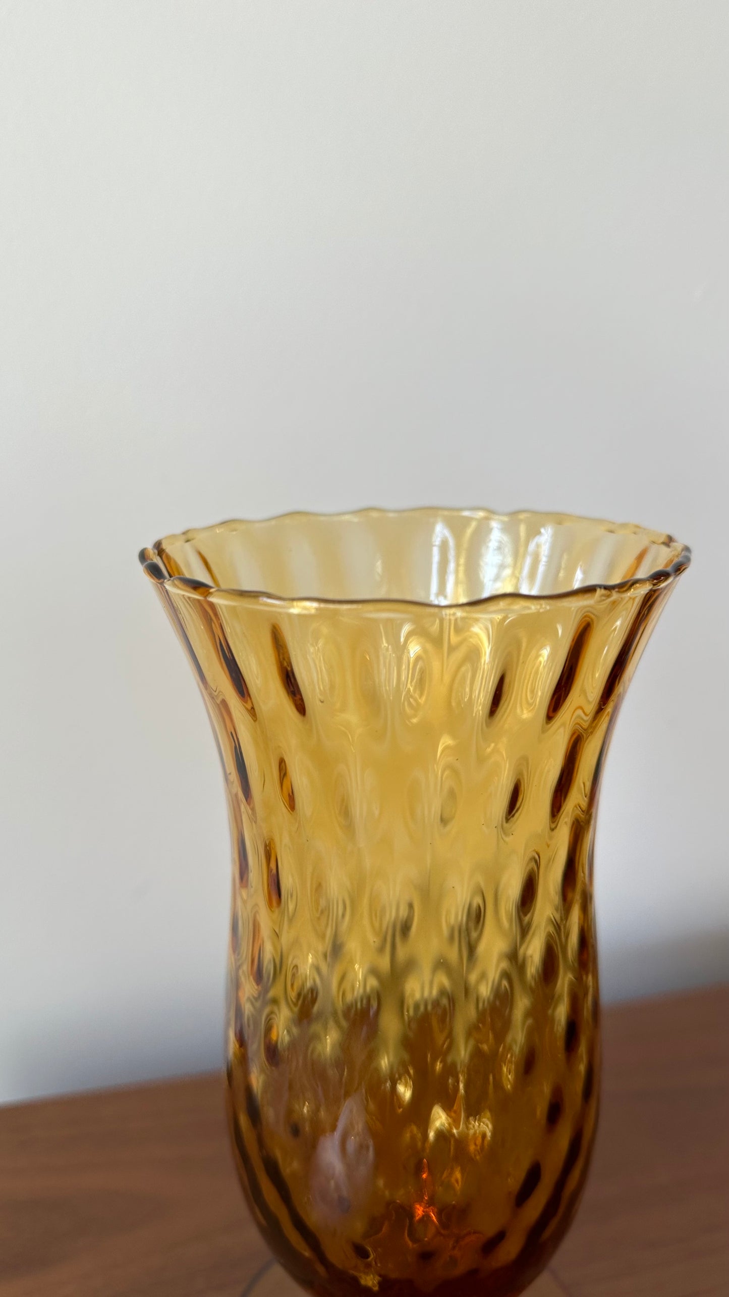 Vintage Amber Empoli Glass Apothecary Jar