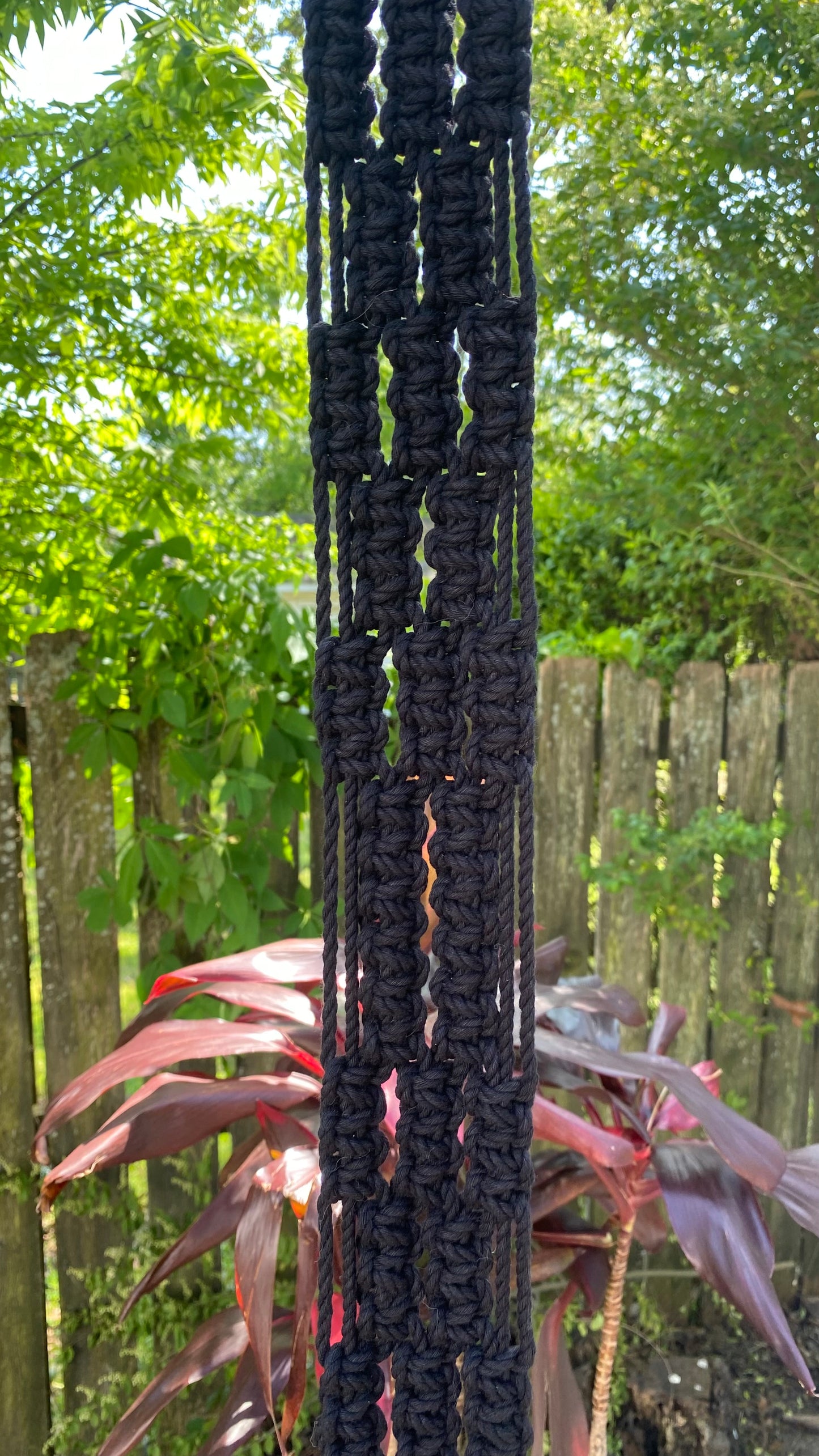 Vintage 1960s Hanging Ceramic Ashtray w/ Custom Macramé Hanger