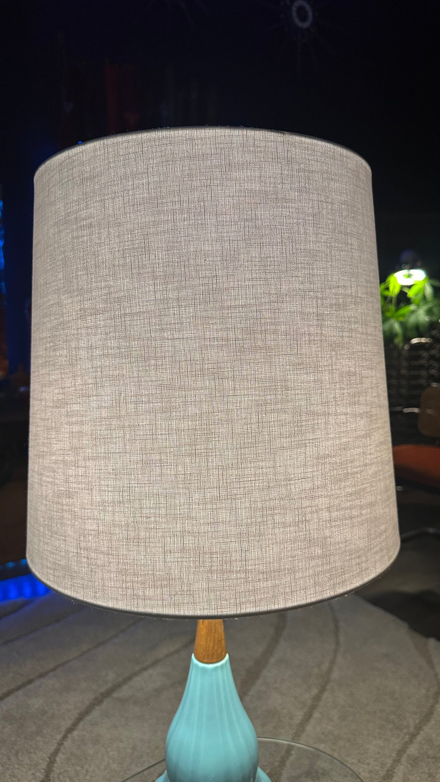 1950s Kron Turquoise Blue Table Lamp