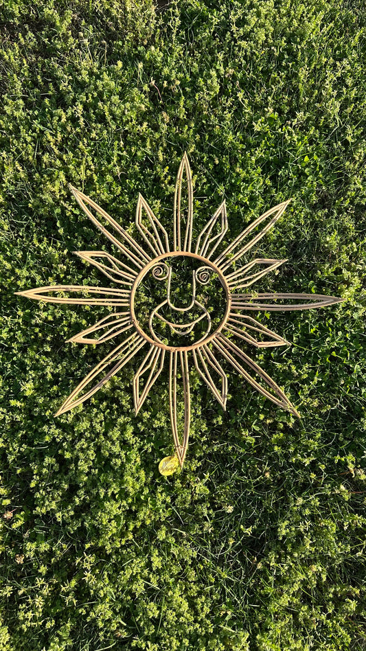 Wicker Sun Face Wall Hanger