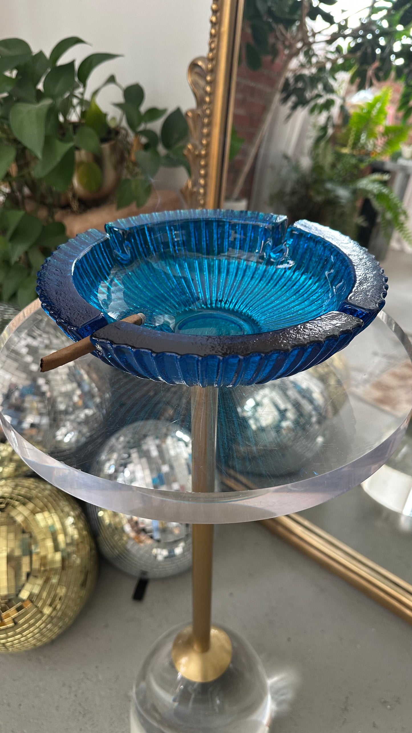 Blenko 624 Turquoise Ashtray