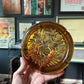 L.E. Smith Sand Scroll Amber Glass Ashtray