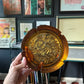 L.E. Smith Sand Scroll Amber Glass Ashtray