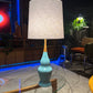 1950s Kron Turquoise Blue Table Lamp