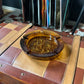 L.E. Smith Sand Scroll Amber Glass Ashtray