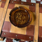 L.E. Smith Sand Scroll Amber Glass Ashtray