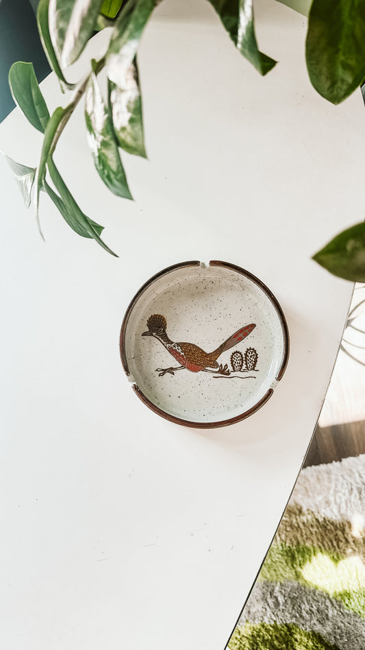 Ceramic Roadrunner Ashtray