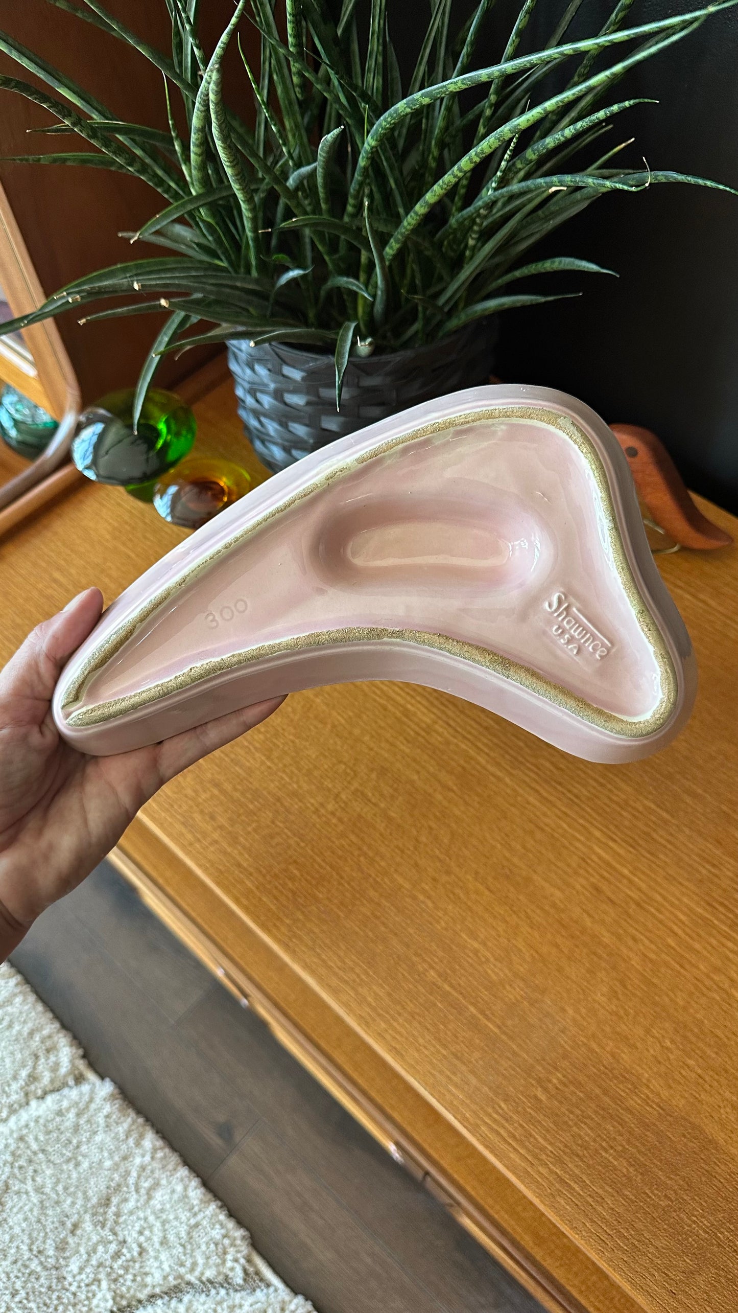 Vintage Pink Shawnee Ceramic Ashtray