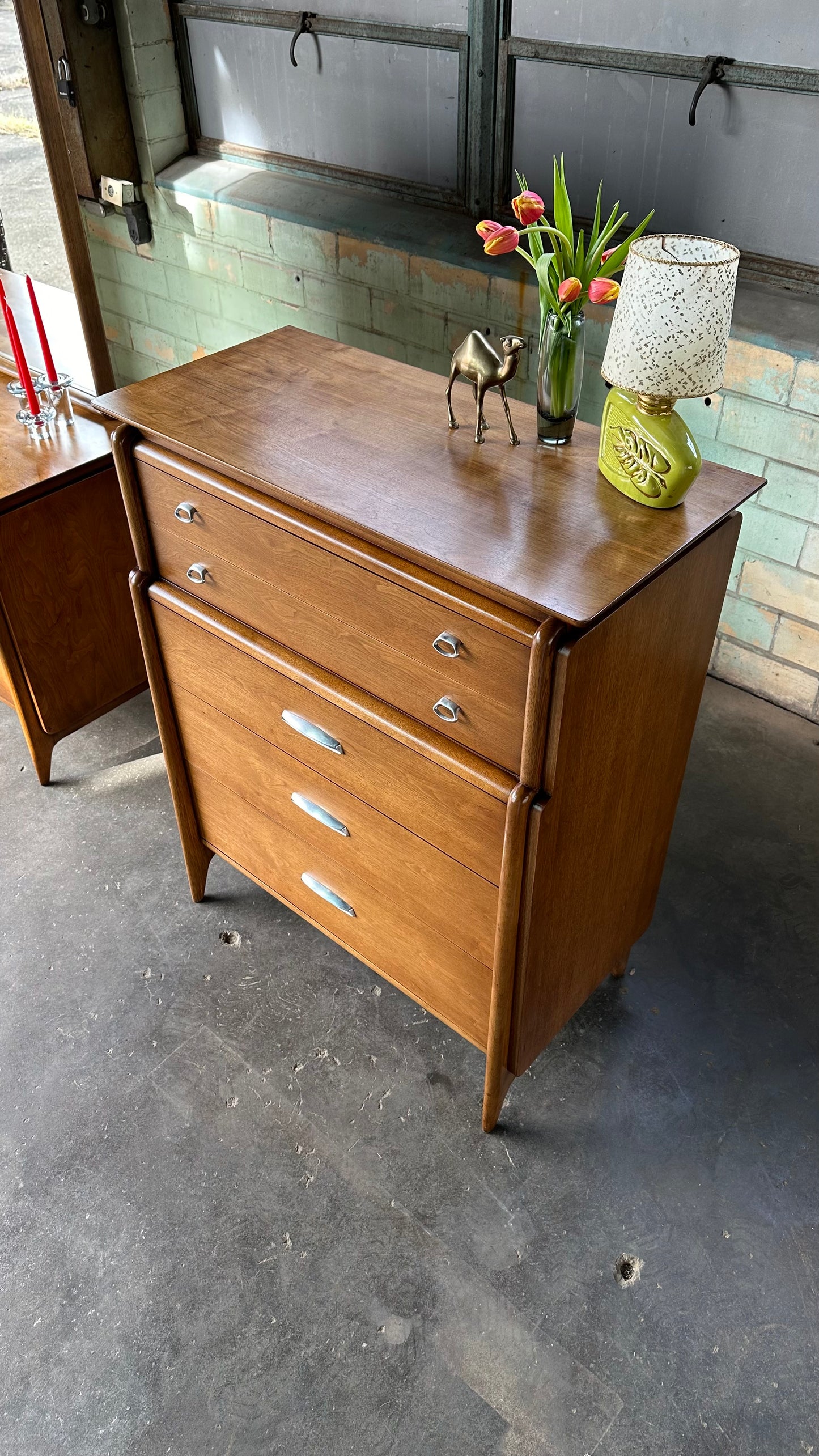 Drexel Projection Five Draw Chest of Drawers