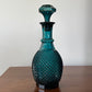 Teal Blue Glass Whiskey Decanter
