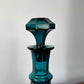 Teal Blue Glass Whiskey Decanter