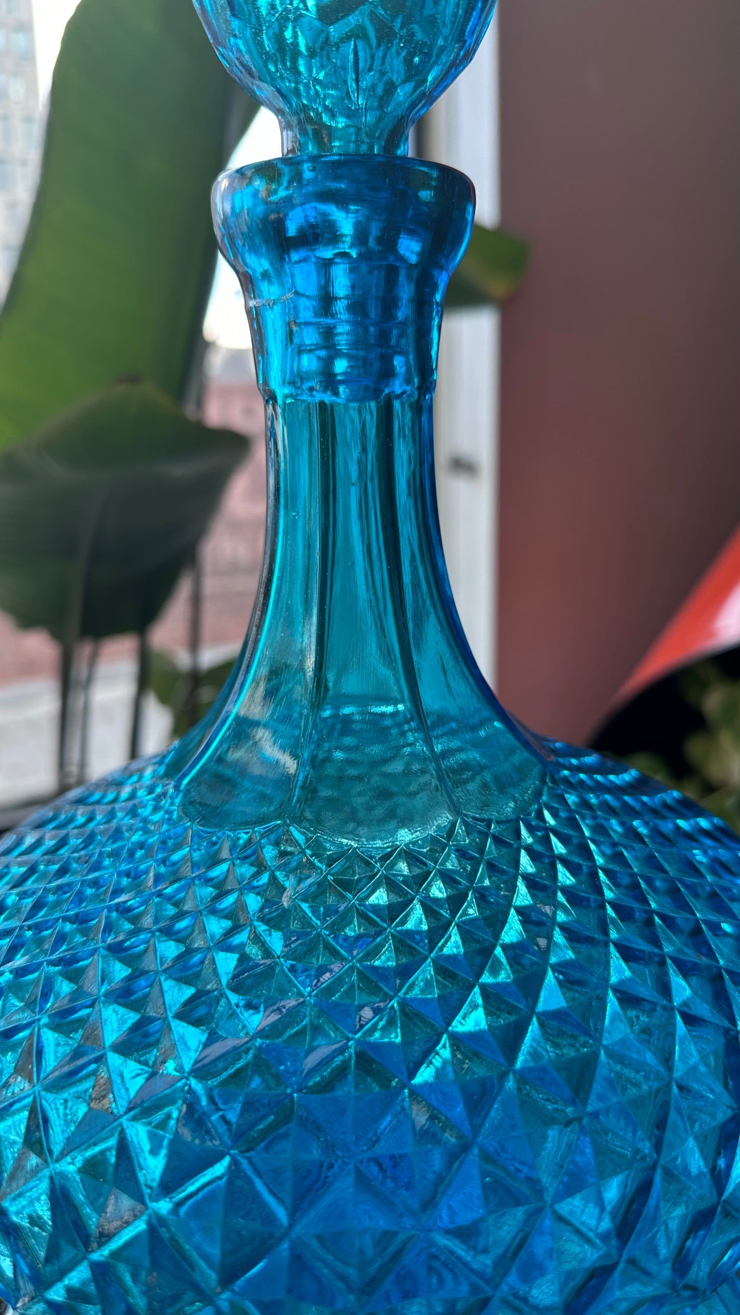 Italian Blue Diamond Wine Decanter Large