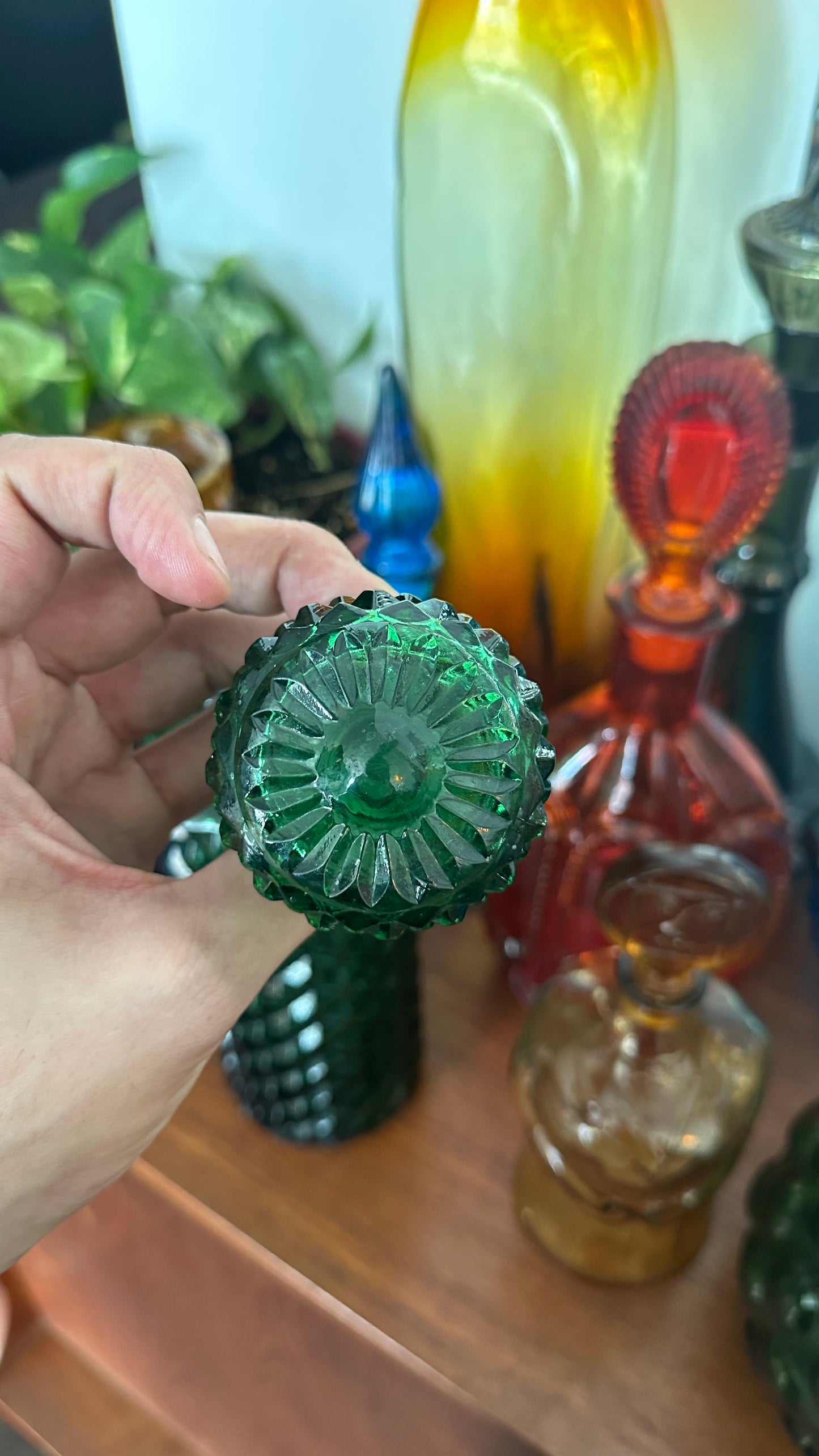 Green Italian Glass Decanter
