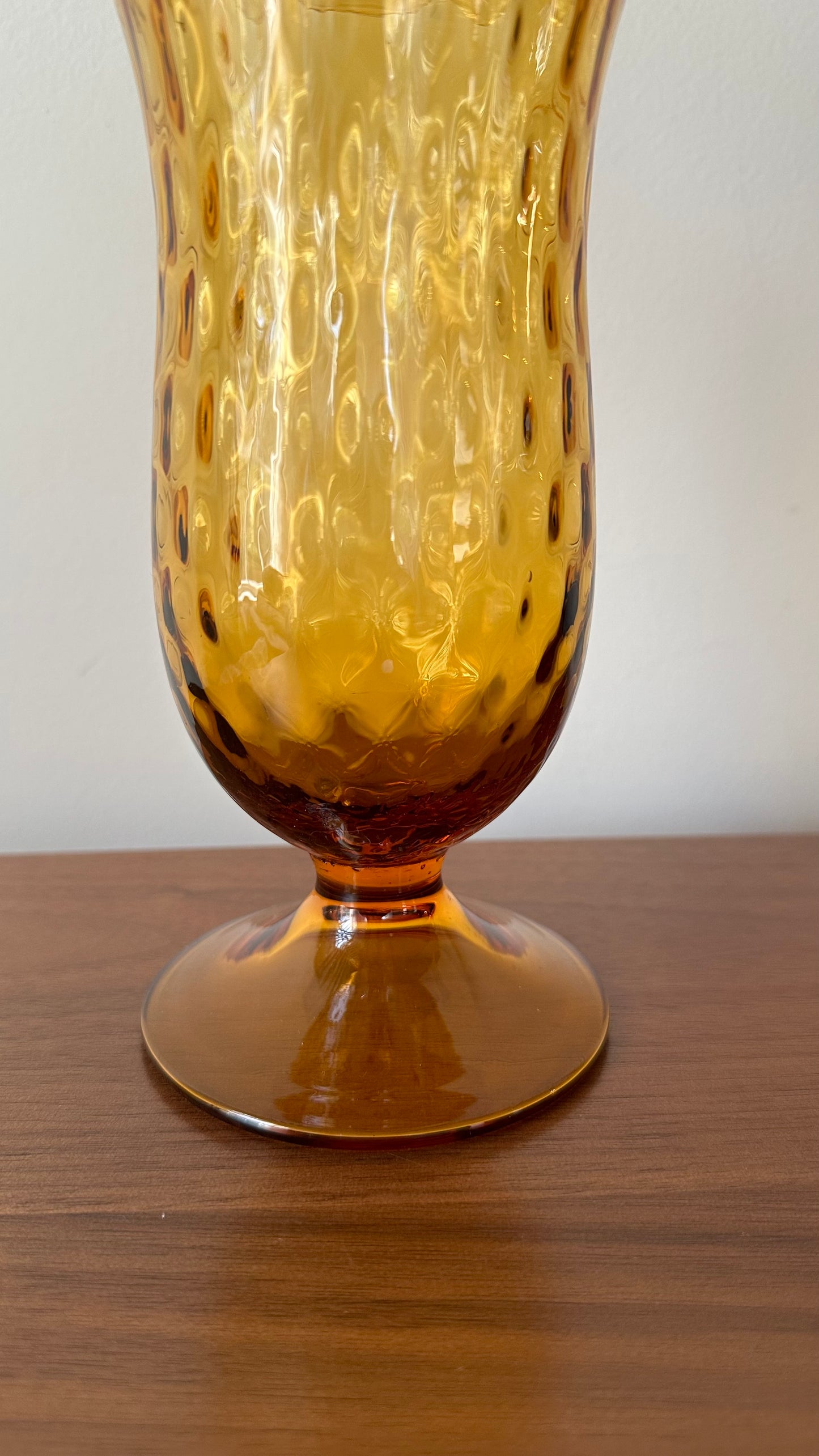 Vintage Amber Empoli Glass Apothecary Jar