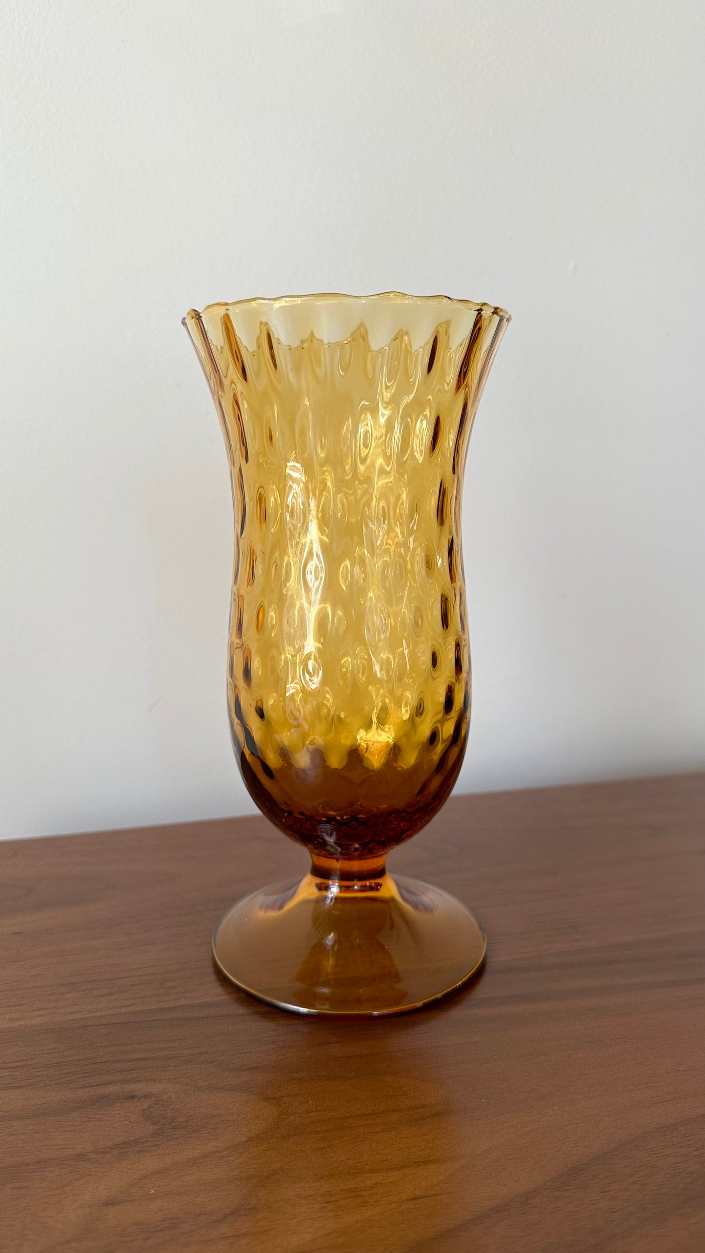 Vintage Amber Empoli Glass Apothecary Jar