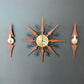 1960s Welby Mid-Century Regency Starburst Wall Clock & Candle Sconces