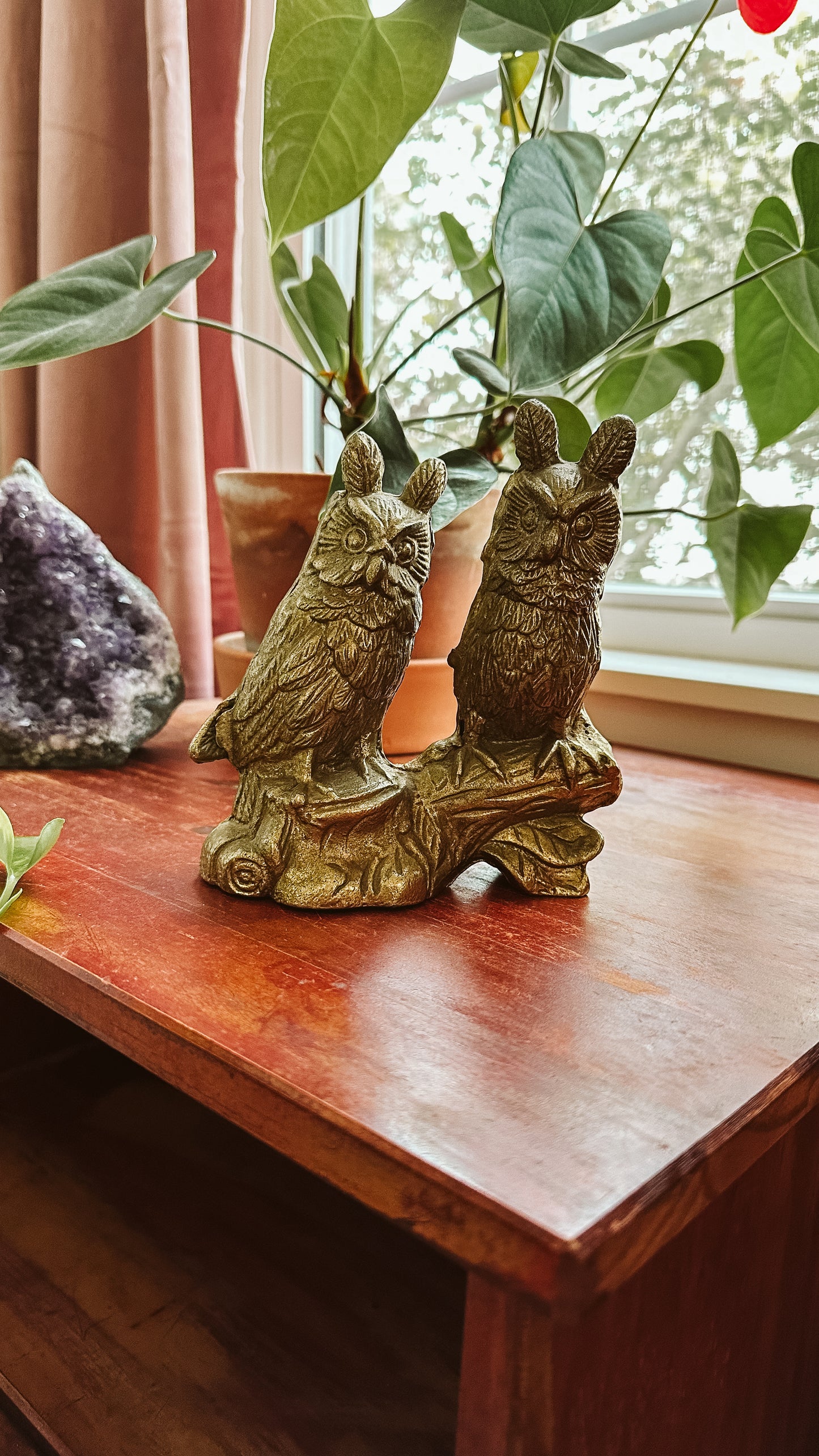 Brass Owls On A Branch