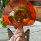 Viking Glass Co. Persimmon Color Dish w/ Handle