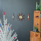 1960s Welby Mid-Century Regency Starburst Wall Clock & Candle Sconces