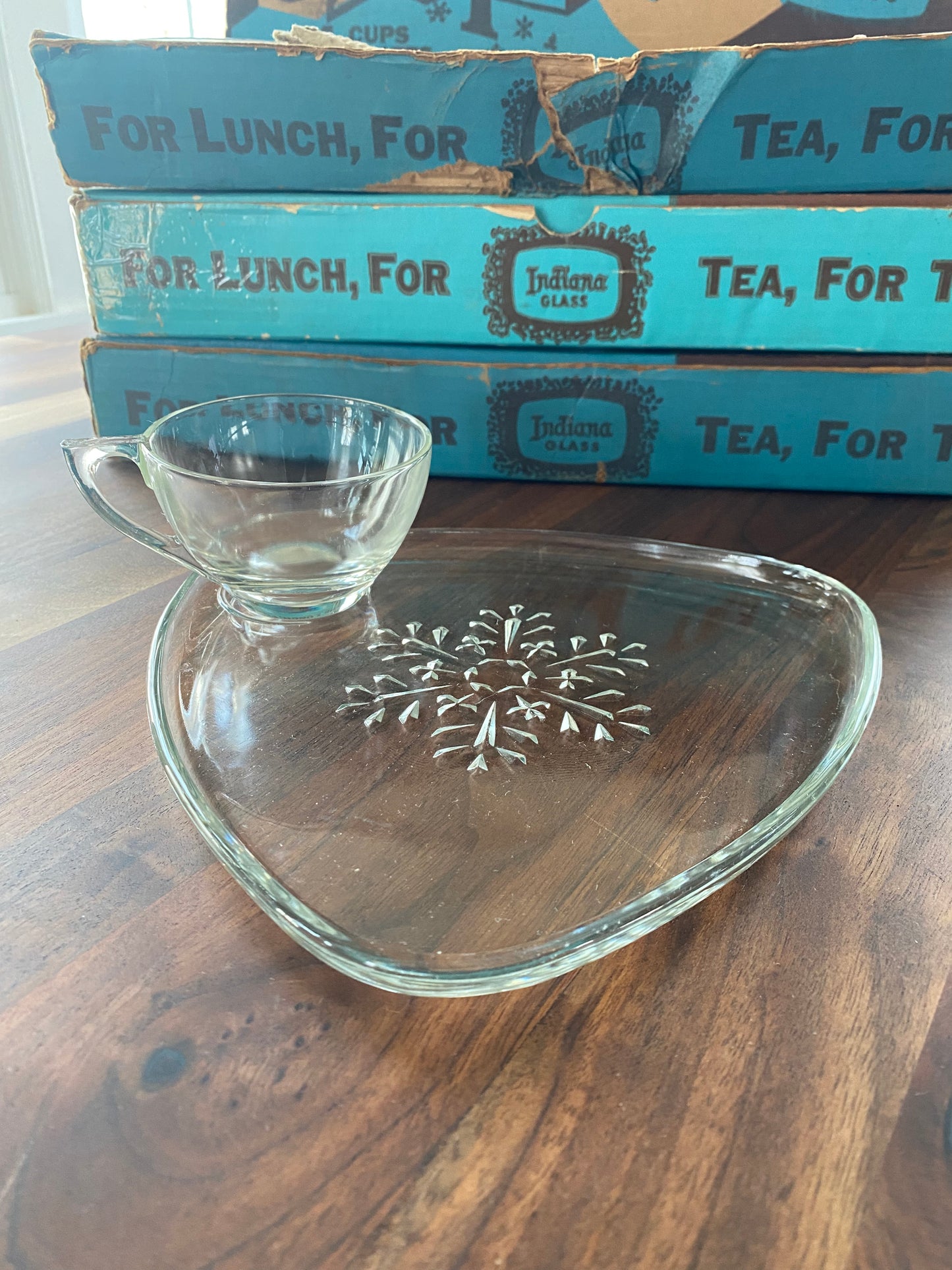 Vintage 1960s SmartSet Glass Plate & Tea Cup Sets